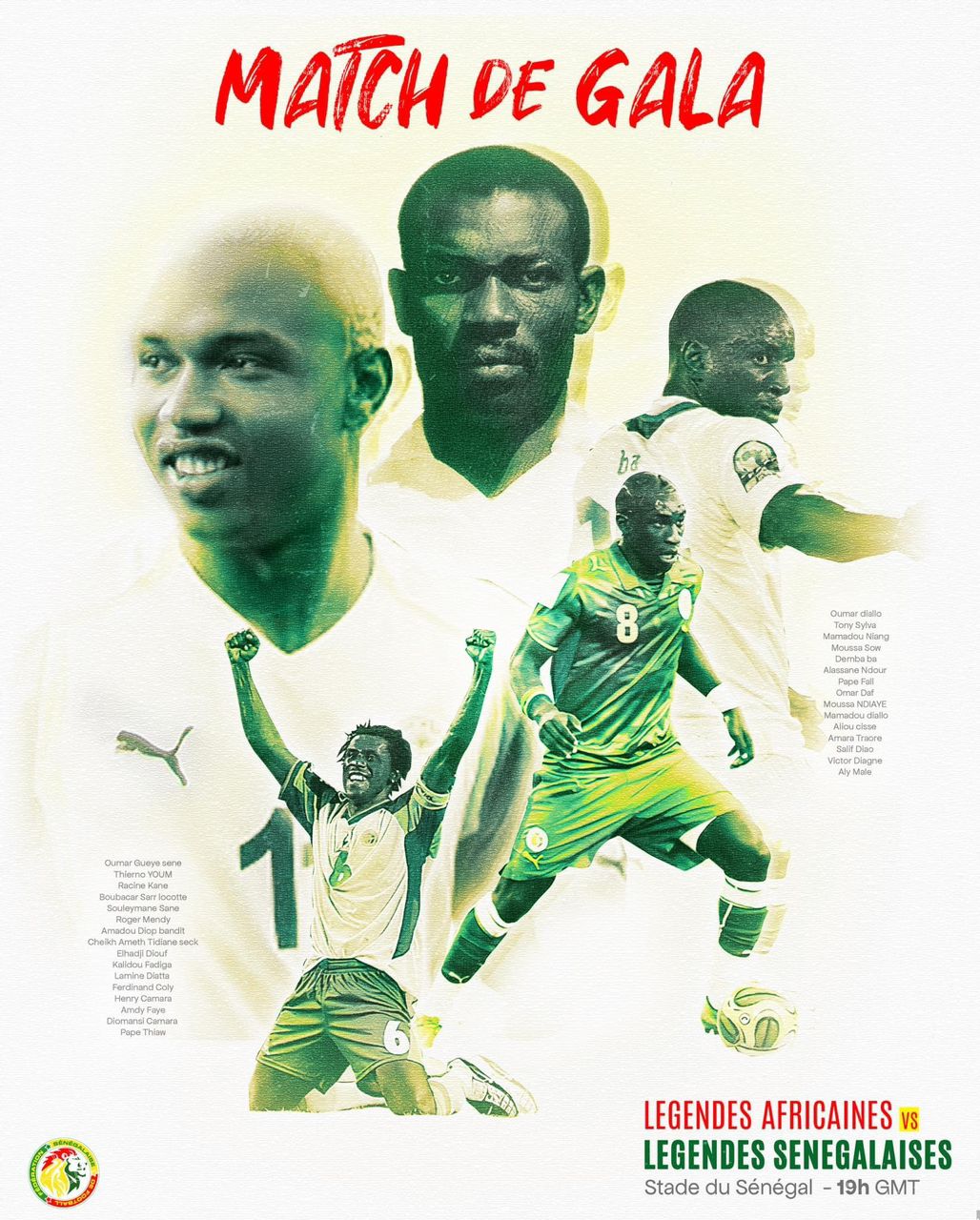 La liste de ces légendes du Foot africain qui vont jouer le match d’inauguration du stade Sénégalais…
