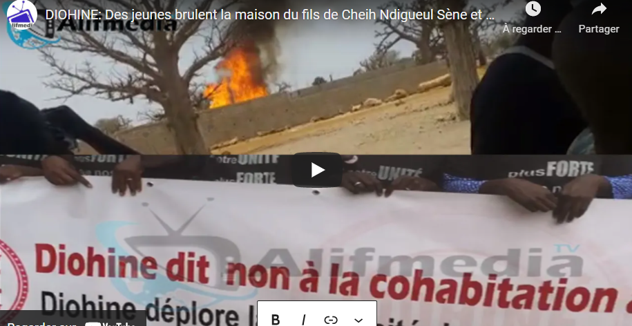 Diohine: Les jeunes brulent la maison de Serigne Bara Séne